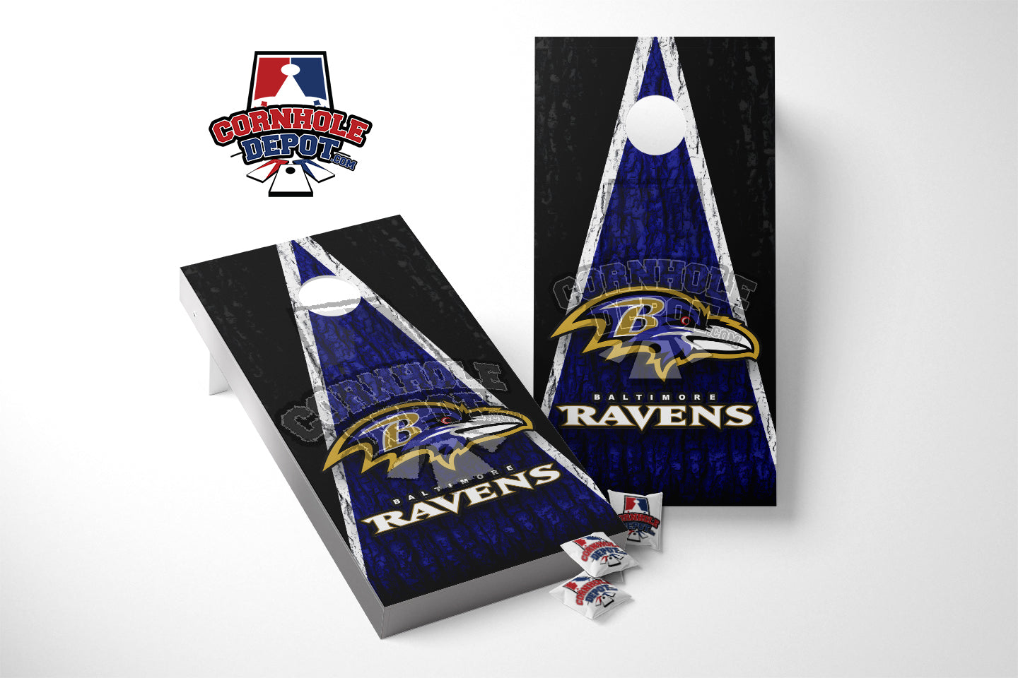 Baltimore Ravens Cornhole Wraps | Middle Stripe Design Baltimore Ravens Cornhole Wraps | Middle Stripe Design