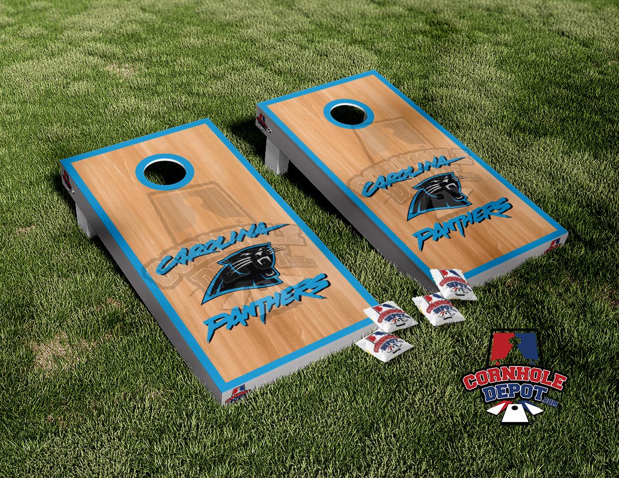 Carolina Panthers Regulation 2x4 Cornhole Game Set - 2x4 Boards (24 x 48) - Include All Accessories
