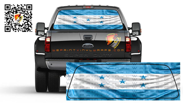 Honduras Flag Bandera de Honduras Rear Window Perforated Graphic Decal Sticker Cars Trucks Campers