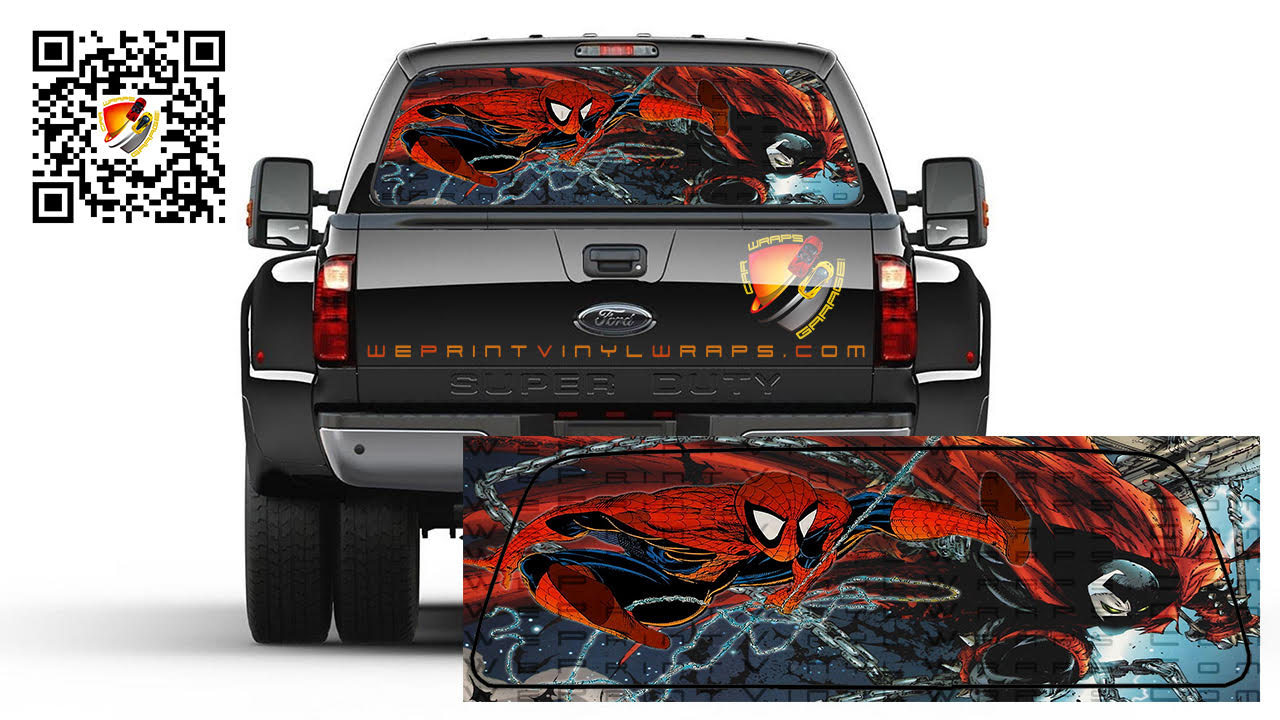 Spiderman Rear Window Tint Perforated Vinyl Graphic Decal Trucks Cars ...