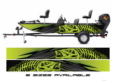 Abstract Yellow Seabass Graphic Boat Vinyl Wrap Fishing Bass Pontoon All Boats Decal