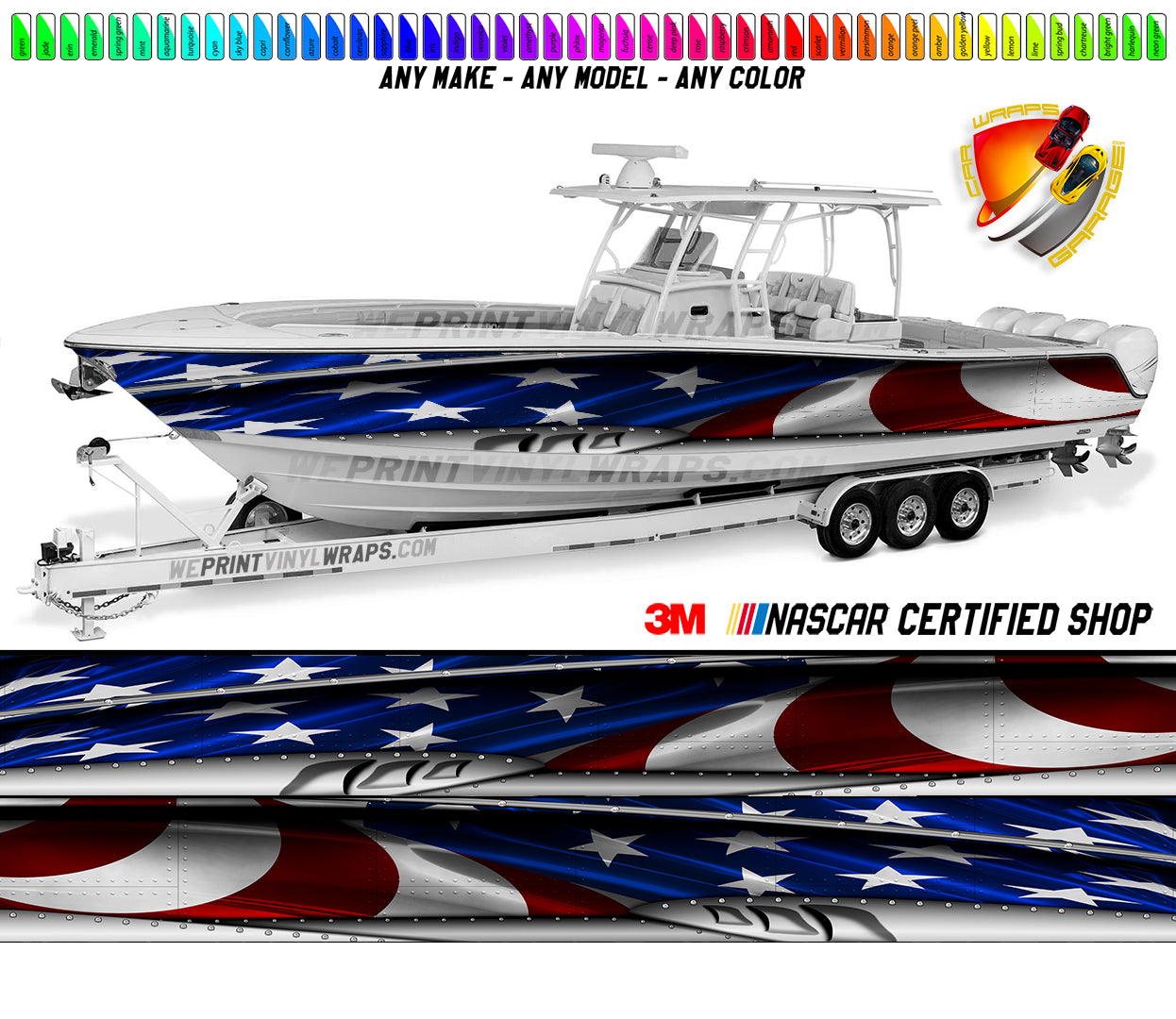 US Flag Graphic Boat Decals Compatible With Contender Boat Sticker