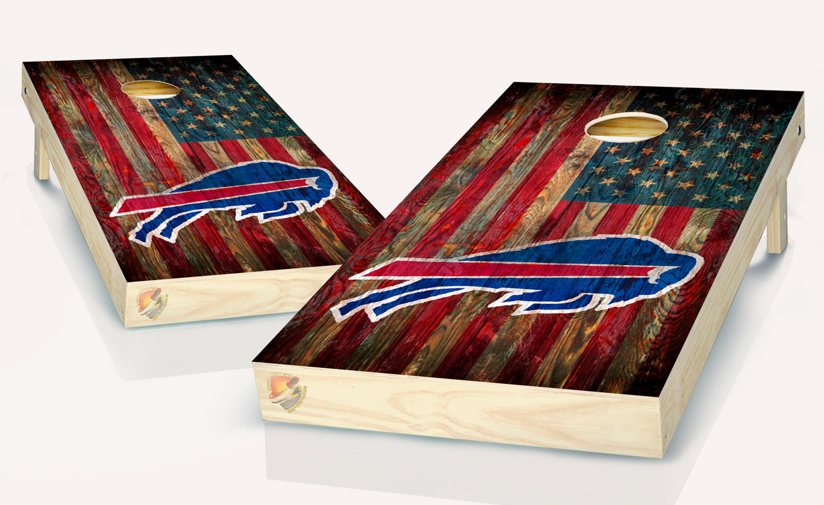 Mikebaldomakes - American Flag Buffalo Bills Cornhole Boards