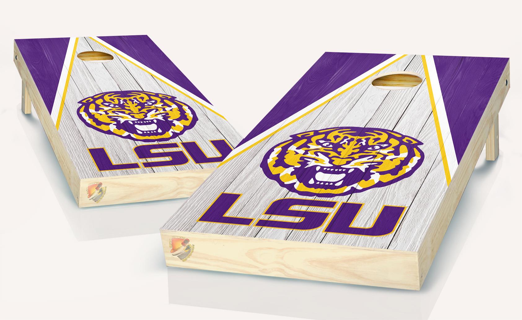 LSU Cornhole Board Vinyl Wrap Skins Laminated Sticker Set Decal