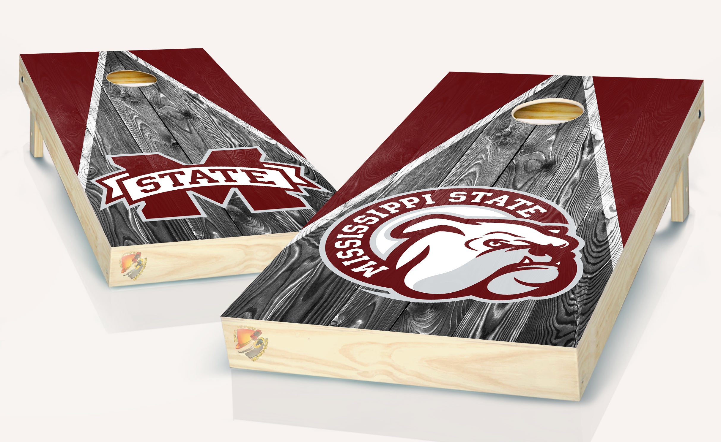 Mississippi State Cornhole Board Vinyl Wrap Laminated Sticker Set