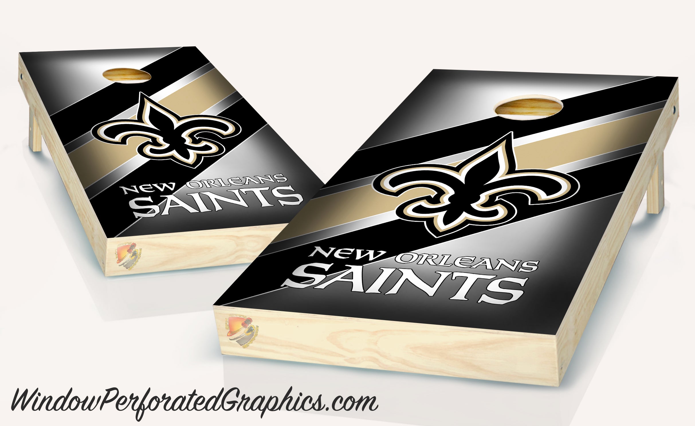 New Orleans Saints Cornhole Board Vinyl Wrap Laminated Sticker Set