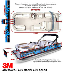 Black and Blue Lines Modern Graphic Boat Vinyl Wrap Fishing Bass Pontoon Decal Watercraft Ski Boat