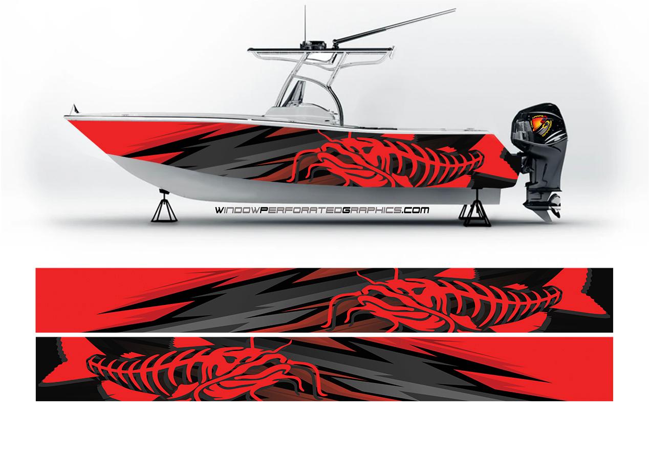 Red Catfish Graphic Vinyl Boat Wrap Bass Fishing Pontoon Sportsman Dec – We  Print Vinyl Wraps