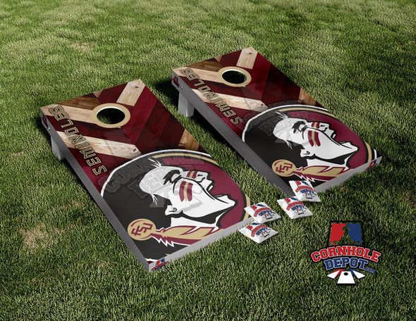 FSU Seminoles Florida Cornhole Board Vinyl Wrap Skins Laminated Sticker Set Decal