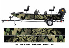 Camouflage Abstract  Seabass Graphic Boat Vinyl Wrap Decal***SIZE 21'X32"****