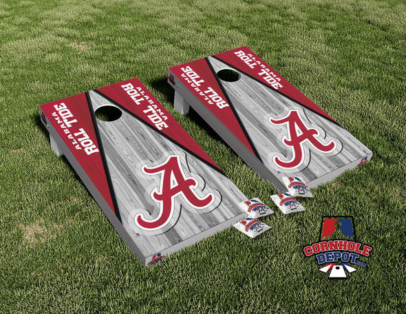 Alabama Crimson Roll Tide Cornhole Board Vinyl Wrap Skins Laminated Sticker Set Decal
