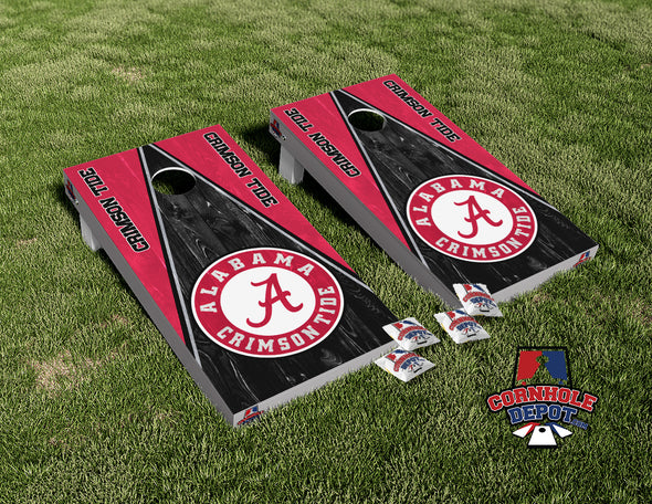 Alabama Crimson Tide Black Wood Cornhole Board Vinyl Wrap Laminated Sticker Set Decal
