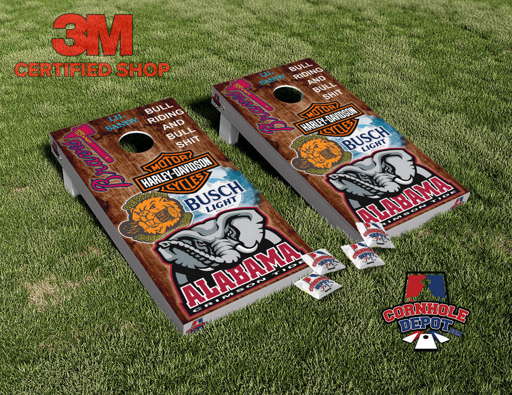 Alabama Mash Up Custom Cornhole Board Vinyl Wrap Skins Laminated Sticker Set