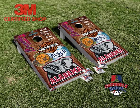 Alabama Mash Up Custom Cornhole Board Vinyl Wrap Skins Laminated Sticker Set