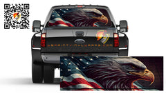 American Eagle Flag Patriotic Rear Window Tint Perforated Graphic Vinyl Decal Sticker Cars Campers Trucks SUV