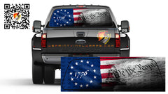 American Flag Betsy Ross Gadsden We The People Patriotic 1776 Rear Window Tint Perforated Graphic Decal Cars Trucks Campers