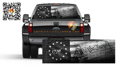 American Flag Black and White Betsy Ross 1776 Gadsden We The People Rear Window Tint Perforated Graphic Decal Cars Trucks Campers