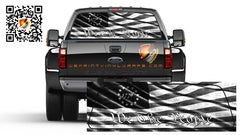 American Flag Black and White Wavy Betsy Ross We The People Patriotic 1776 Rear Window Tint Perforated Graphic Decal Cars Trucks Campers