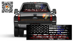 American Flag Camo Black & White Honor Rear Window Perforated Vinyl Graphic Decal Trucks Cars Campers