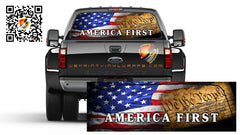 American Flag Color We The People America First Rear Window Perforated Graphic Decal Trucks Cars Campers RV