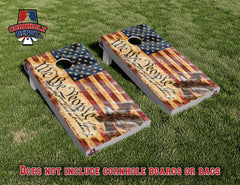 American Flag Eagle We The People Cornhole Board Vinyl Wrap Skins Laminated Set