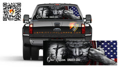 American Flag One Nation Under God Patriotic Rear Window Perforated Graphic Decal Cars SUV Cars Trucks Campers RV