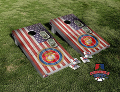 American Flag Patriotic Cornhole Board Vinyl Wrap Skins Laminated Decal Set