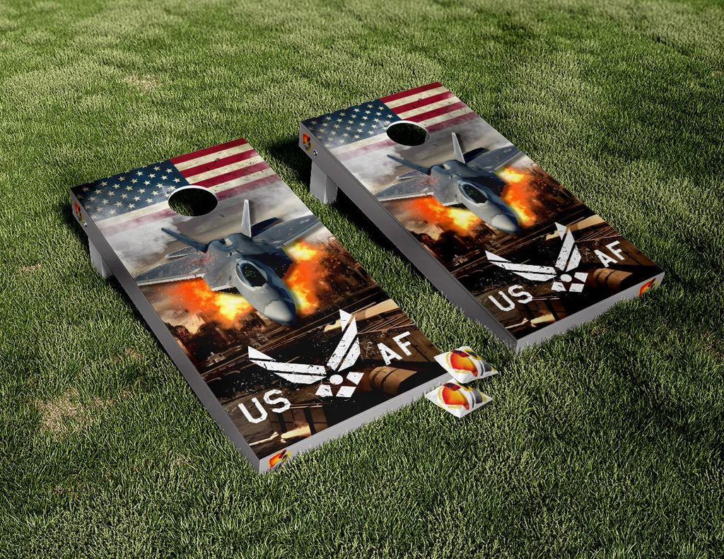 American Flag Patriotic Cornhole Board Vinyl Wrap Skins Laminated Set Decal