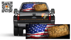 American Flag We The People Gadsden Color Patriotic Rear Window Perforated Graphic Decal Truck Cars Campers RV