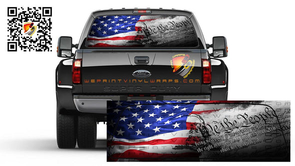 American Flag We The People Gadsden Don't Tread On Me Patriotic Rear Window Perforated Graphic Decal Truck Cars Campers