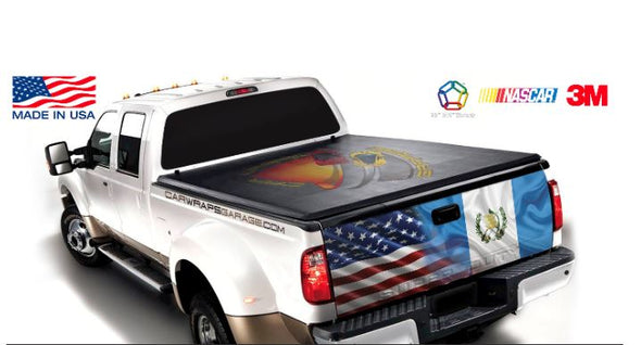 American & Guatemala Flag Tailgate Wrap Vinyl Graphic Decal Sticker Trucks Campers