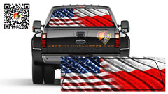 American and Polish Flag  Rear Window Perforated Graphic Decal Cars Trucks Campers RV