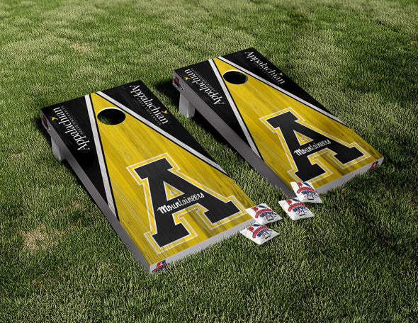 Appalachian State University Mountaineers Washed Wood Cornhole Board Vinyl Wrap Laminated Sticker Set