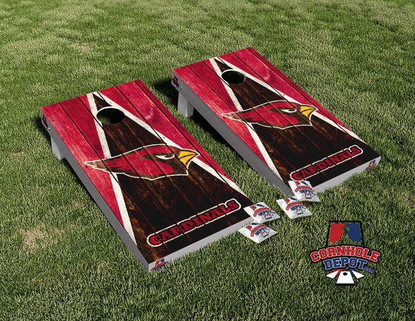 Arizona Cardinals Dark Red Wood Cornhole Board Vinyl Wrap Skins Laminated Sticker Set Decal