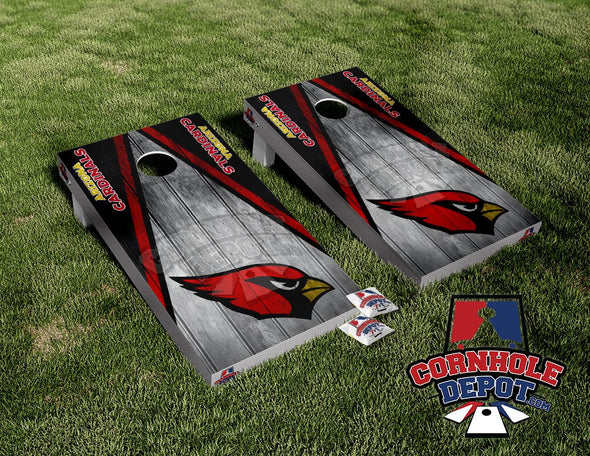 Arizona Cardinals Gray Wood Cornhole Board Vinyl Wrap Skins Laminated Sticker Set Decal