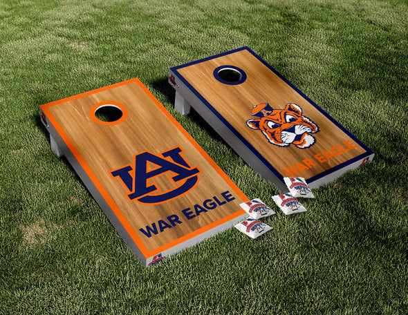 Auburn Tigers Wood War Eagle Cornhole Board Vinyl Wrap Skins Laminated Sticker Set Decal
