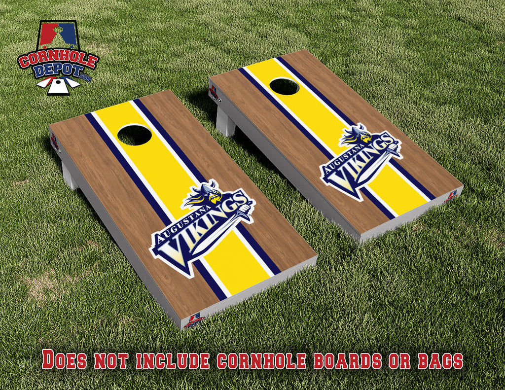 Augustana Vikings Cornhole Board Vinyl Wrap Skins Laminated Sticker Set Decal