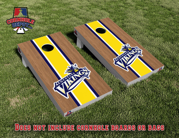 Augustana Vikings Cornhole Board Vinyl Wrap Skins Laminated Sticker Set Decal