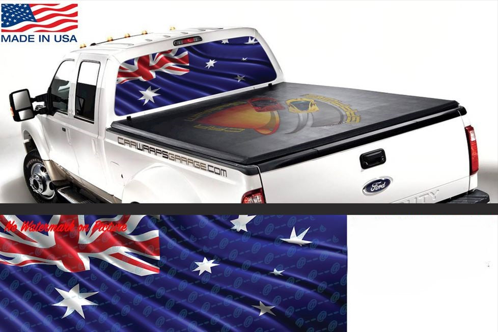 Australian Flag Rear Window Perforated Graphic Decal Trucks Cars Campers RV SUV