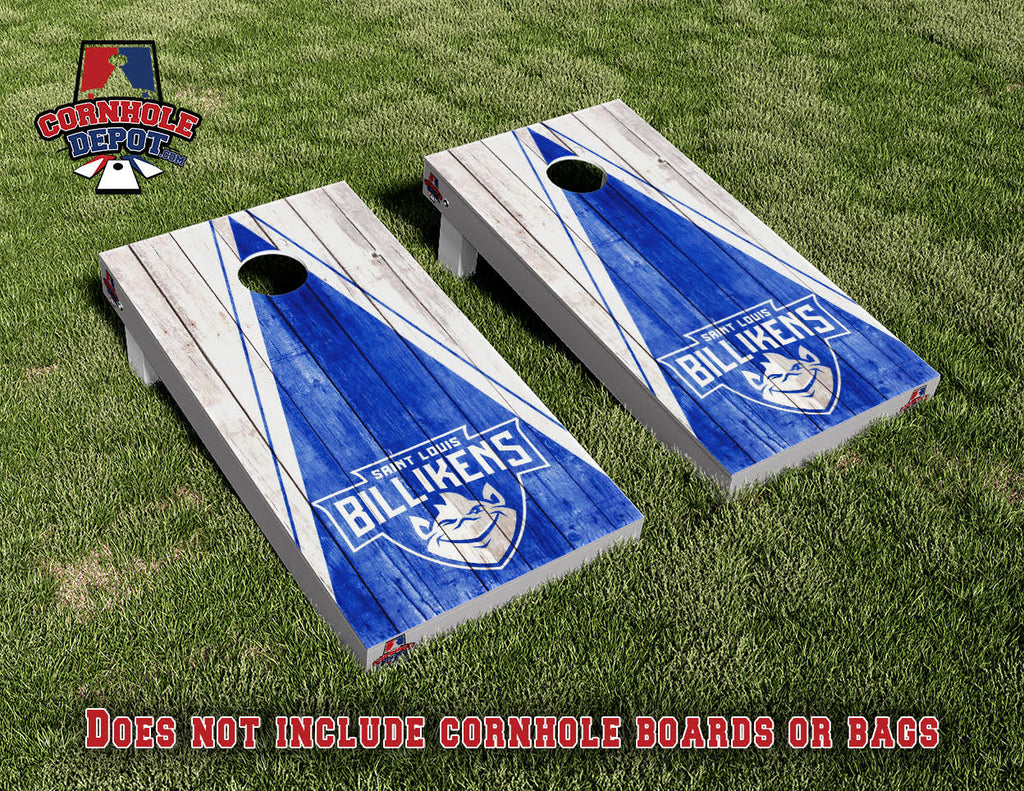 Saint Louis Billikens Cornhole Board Vinyl Wrap Skins Laminated Sticker Set Decal