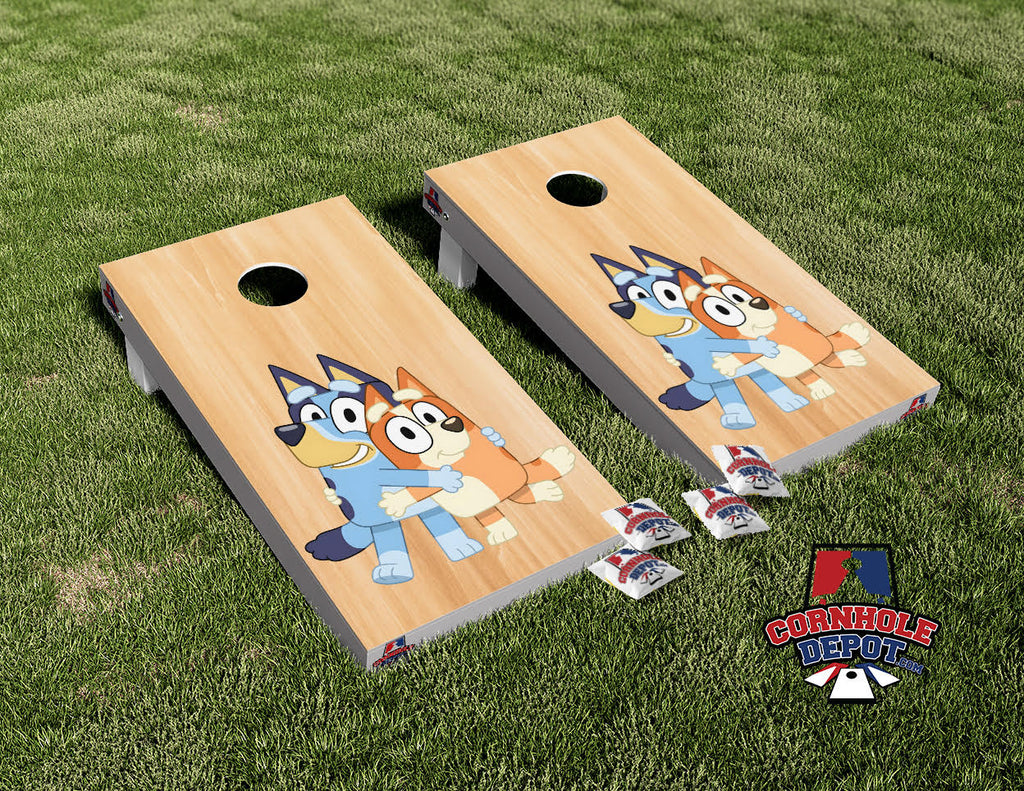 Bluey Wood Cornhole Board Vinyl Wrap Skins Laminated Sticker Set Decal