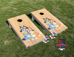 Bluey Wood Cornhole Board Vinyl Wrap Skins Laminated Sticker Set Decal