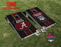 Bama and Georgia Bulldog Nation Split Set Cornhole Board Vinyl Wrap Skins Laminated Sticker Set Decal (Copy)