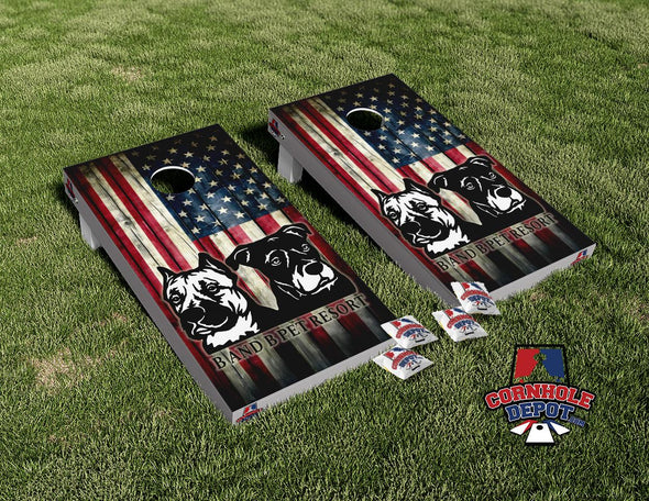 B and B Pet Resort Cornhole  Board Vinyl Wrap Skins Laminated Sticker Set Decal