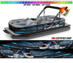 Barracuda Fish Graphic Vinyl Boat Wrap Fishing Pontoon Sportsman Console Bowriders Watercraft etc.. Boat Wrap Decal