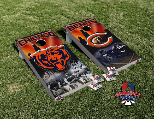 Chicago Bears Cornhole Board Vinyl Wrap Skins Laminated Sticker Set Decal