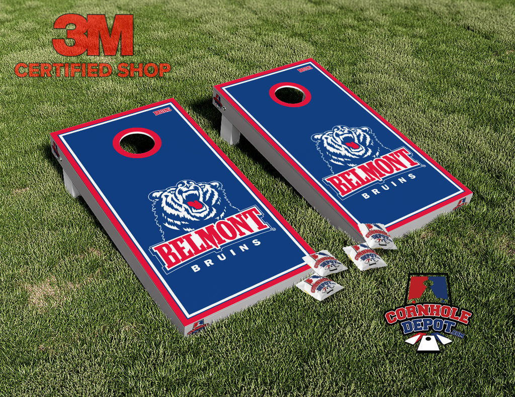 Belmont Bruins Cornhole Board Vinyl Wrap Laminated Sticker Set Decal