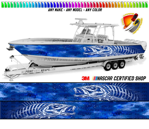Abstract Orange Seabass Graphic Boat Vinyl Wrap Decal Fishing Bass