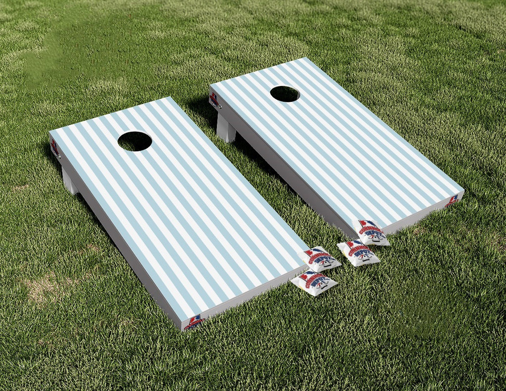 Blue Stripes Cornhole Board Vinyl Wrap Skins Laminated Sticker Set Babyshower Anniversary Wedding Gifts