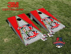 Boston Mashup Red Cornhole Board Vinyl Wrap Skins Laminated Sticker Set Decal